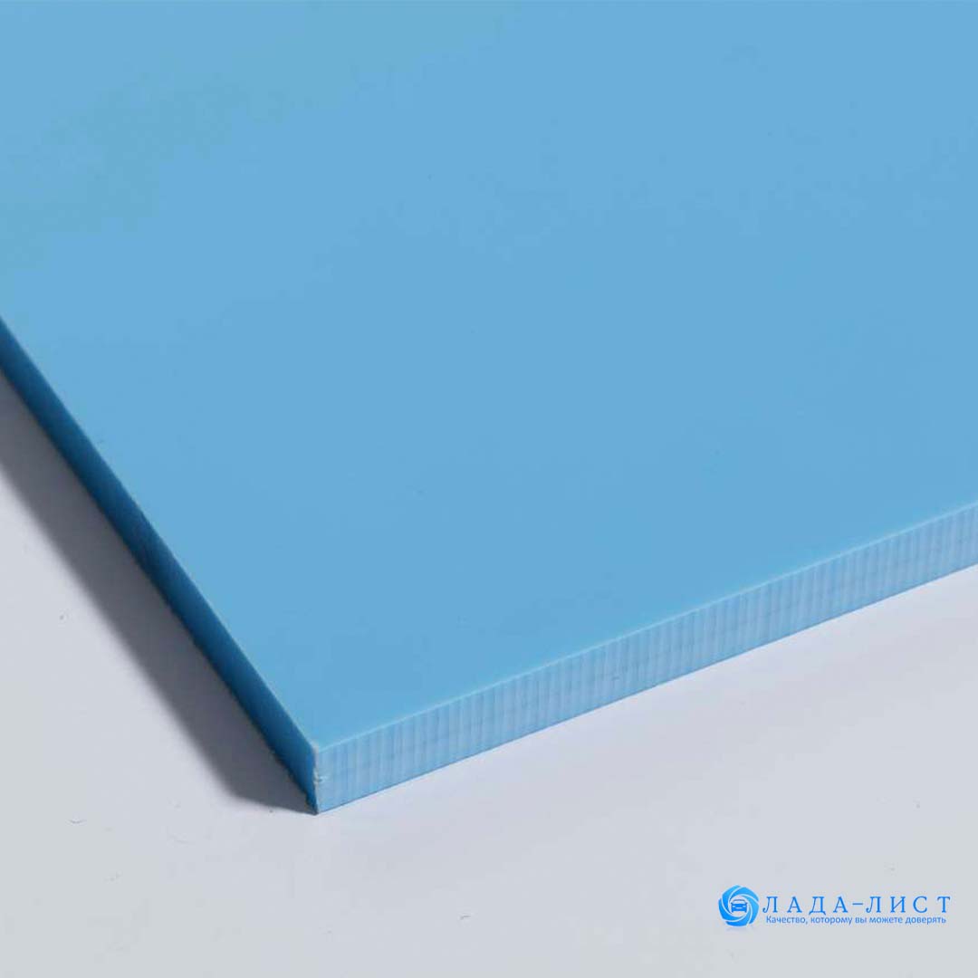Лист полипропиленовый 1500мм*3000мм*5мм Голубой с УФ